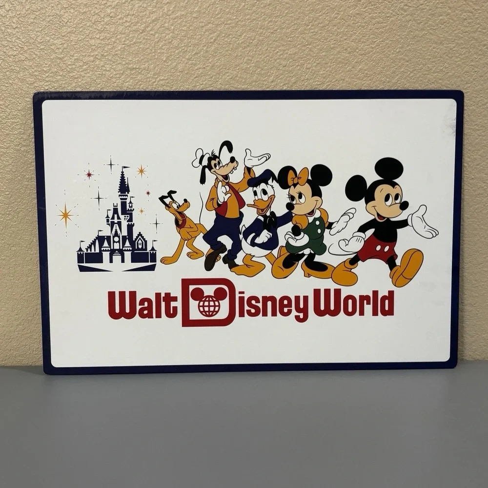 Disney World 50th Magic Kingdom Placemat Board Reversible Map Characters Mickey